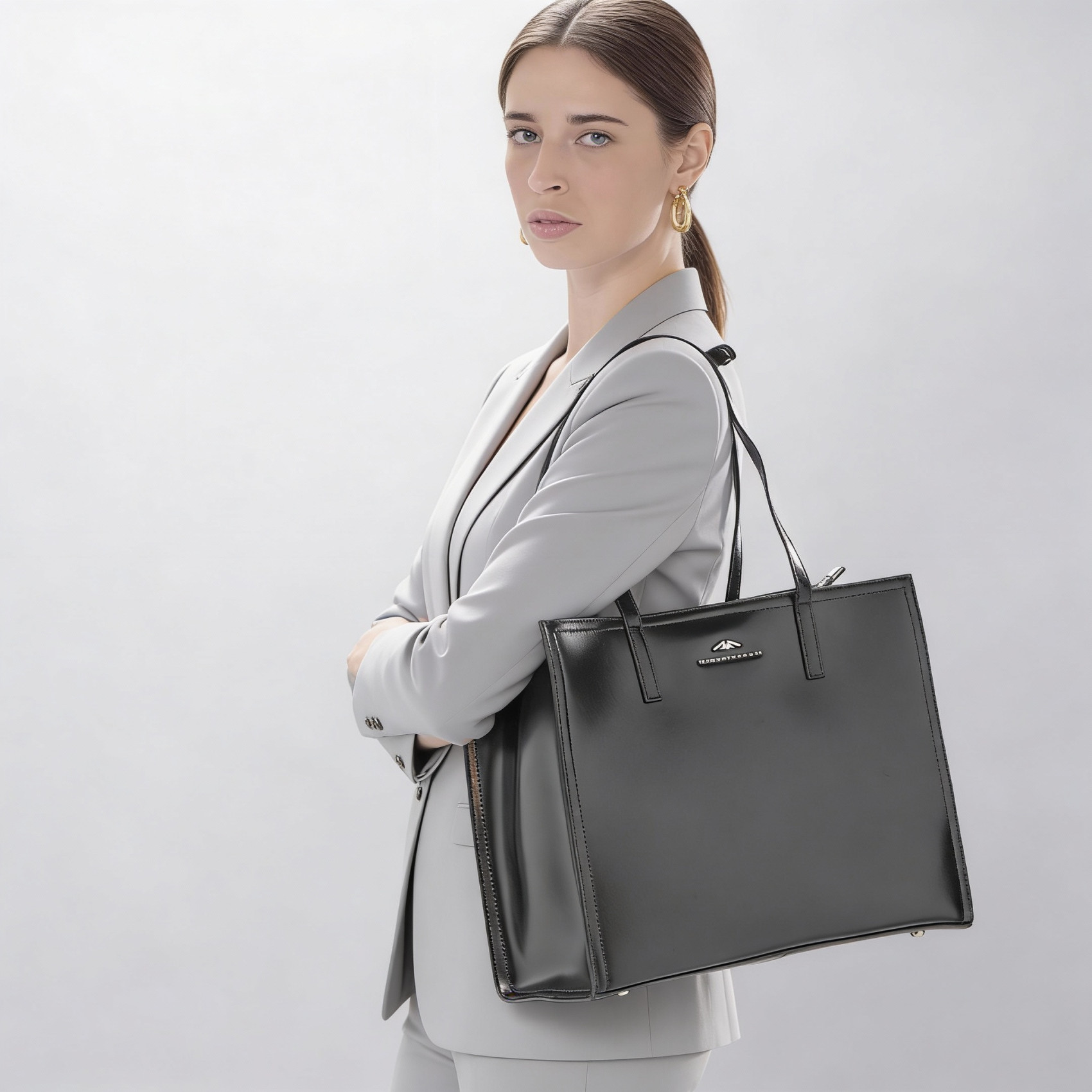 Bolso tote de piel, amplio elegante...