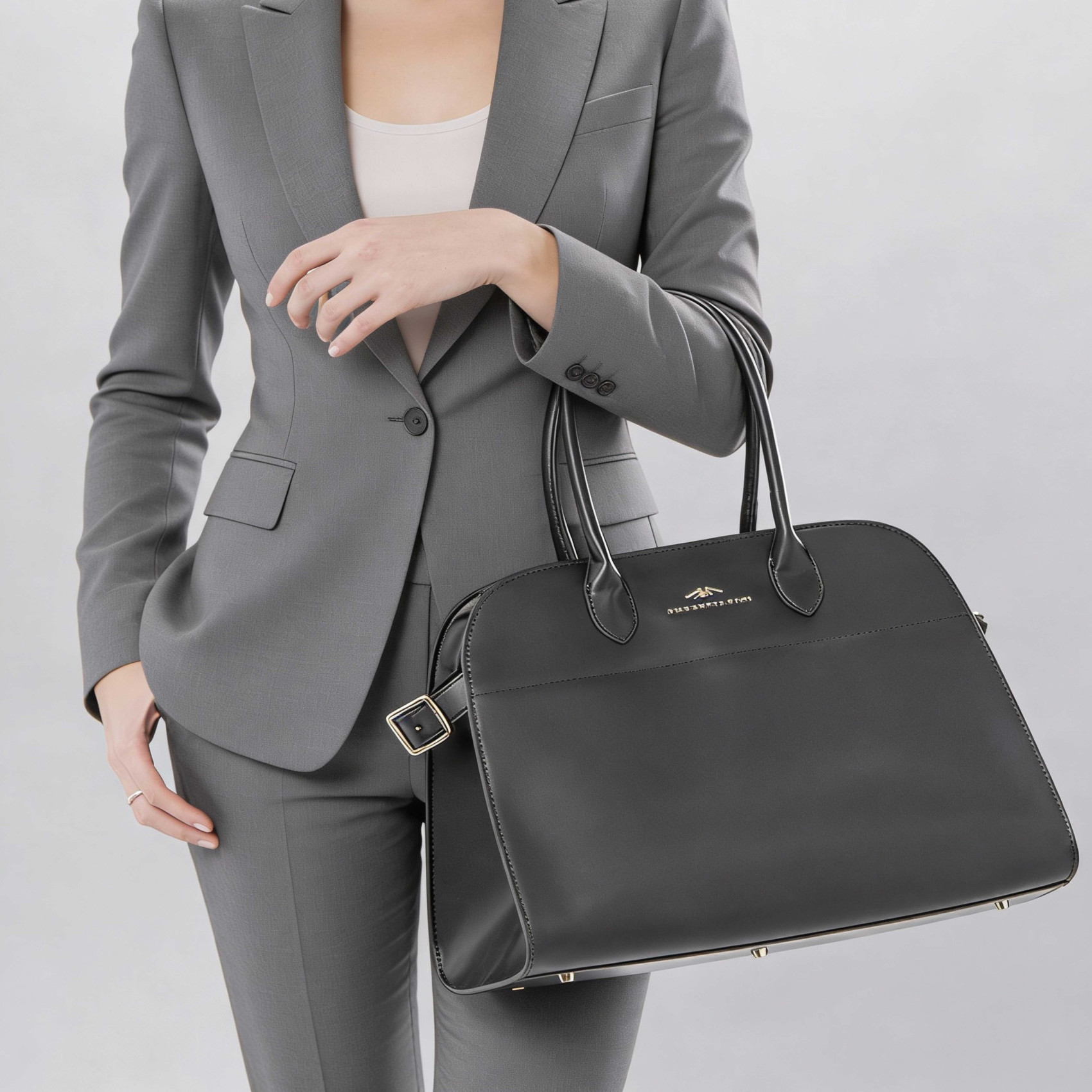 Bolso de piel grande, elegante y...