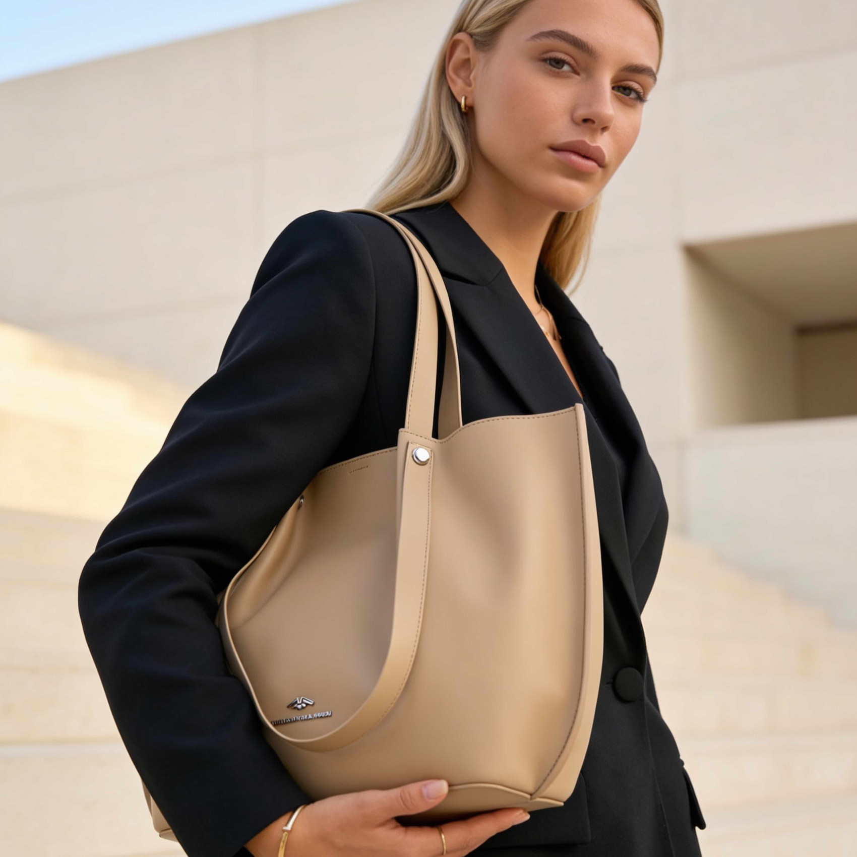 Bolso de piel grande y cómodo para diario.