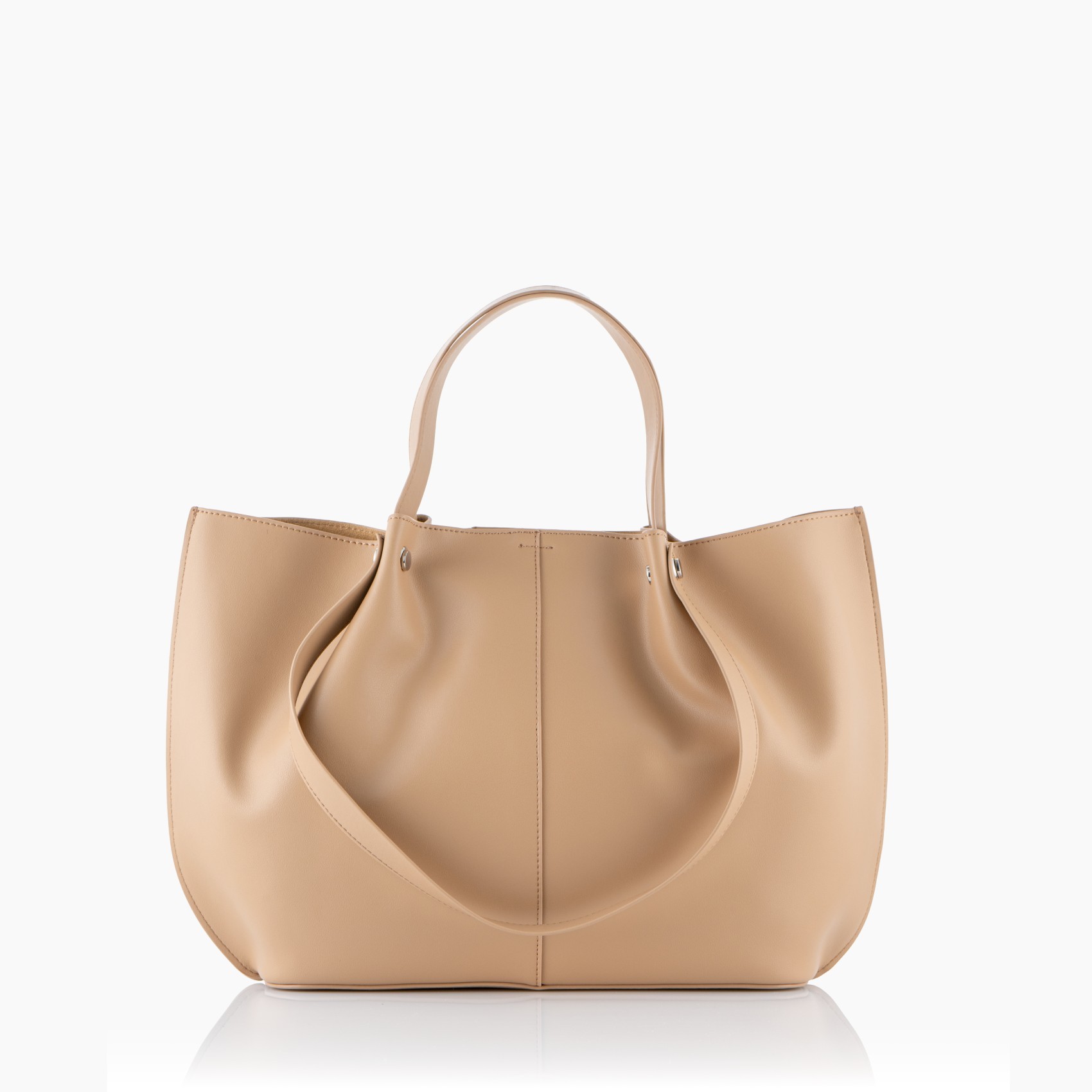 Trasera bolso piel beige