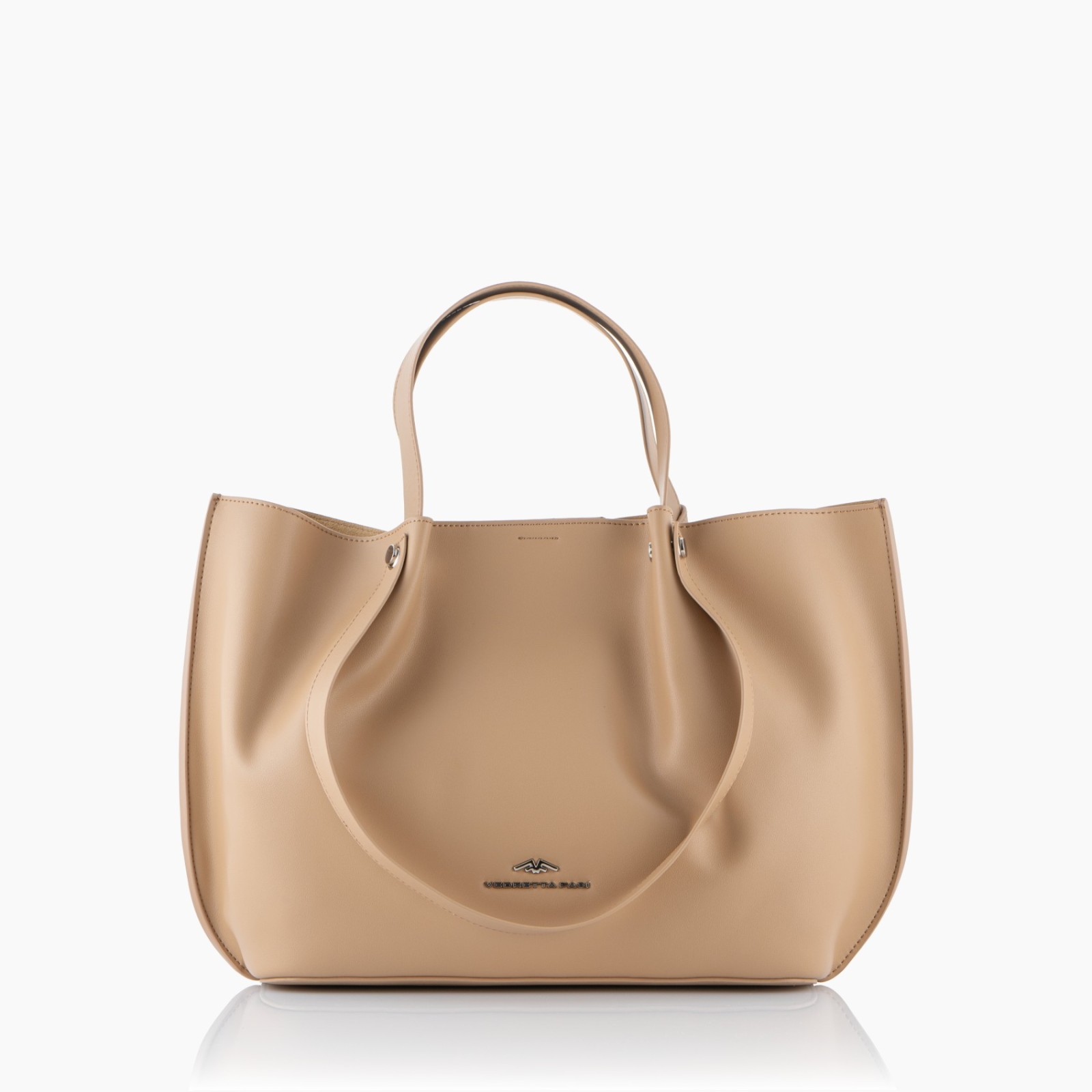 Bolso piel beige