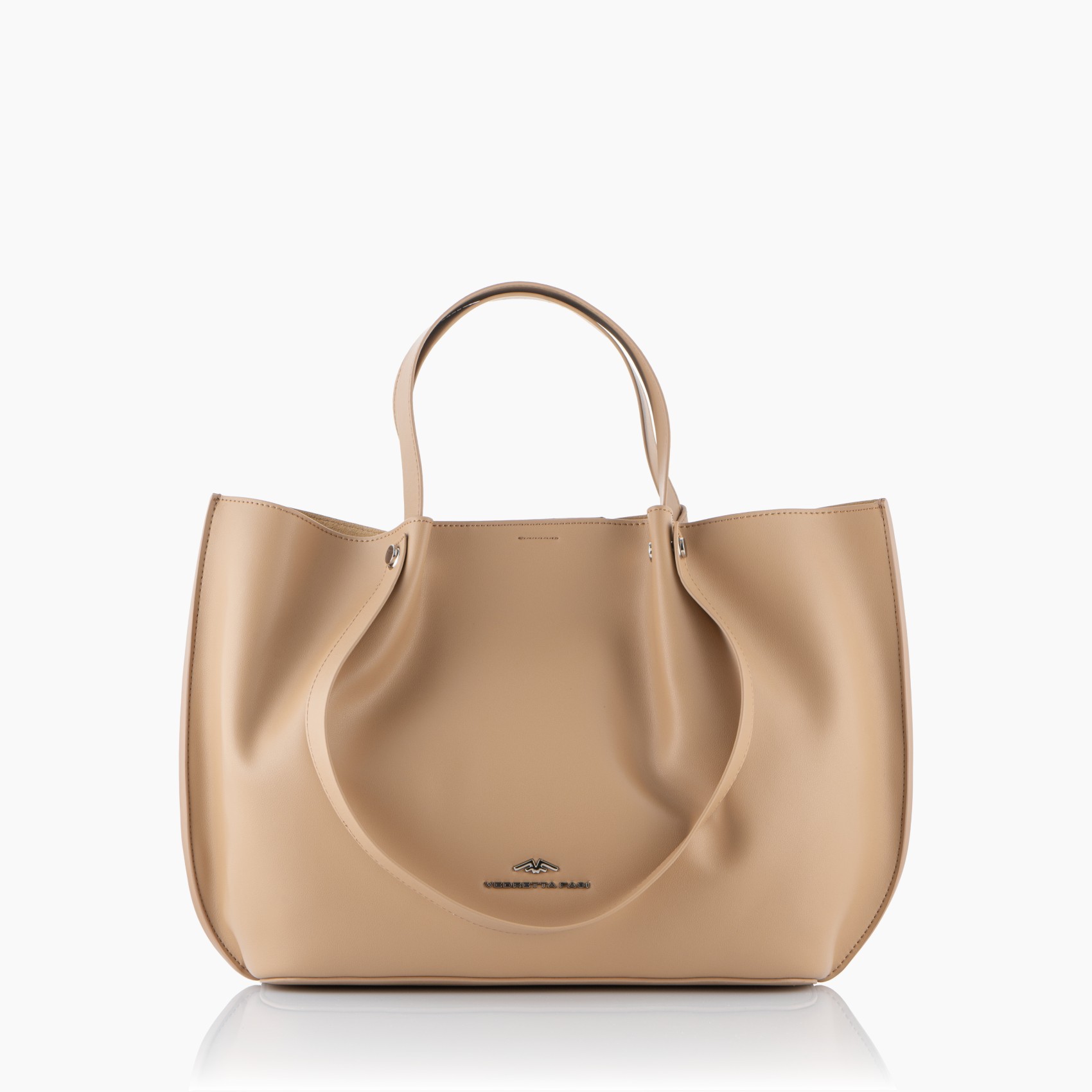 Bolso piel beige