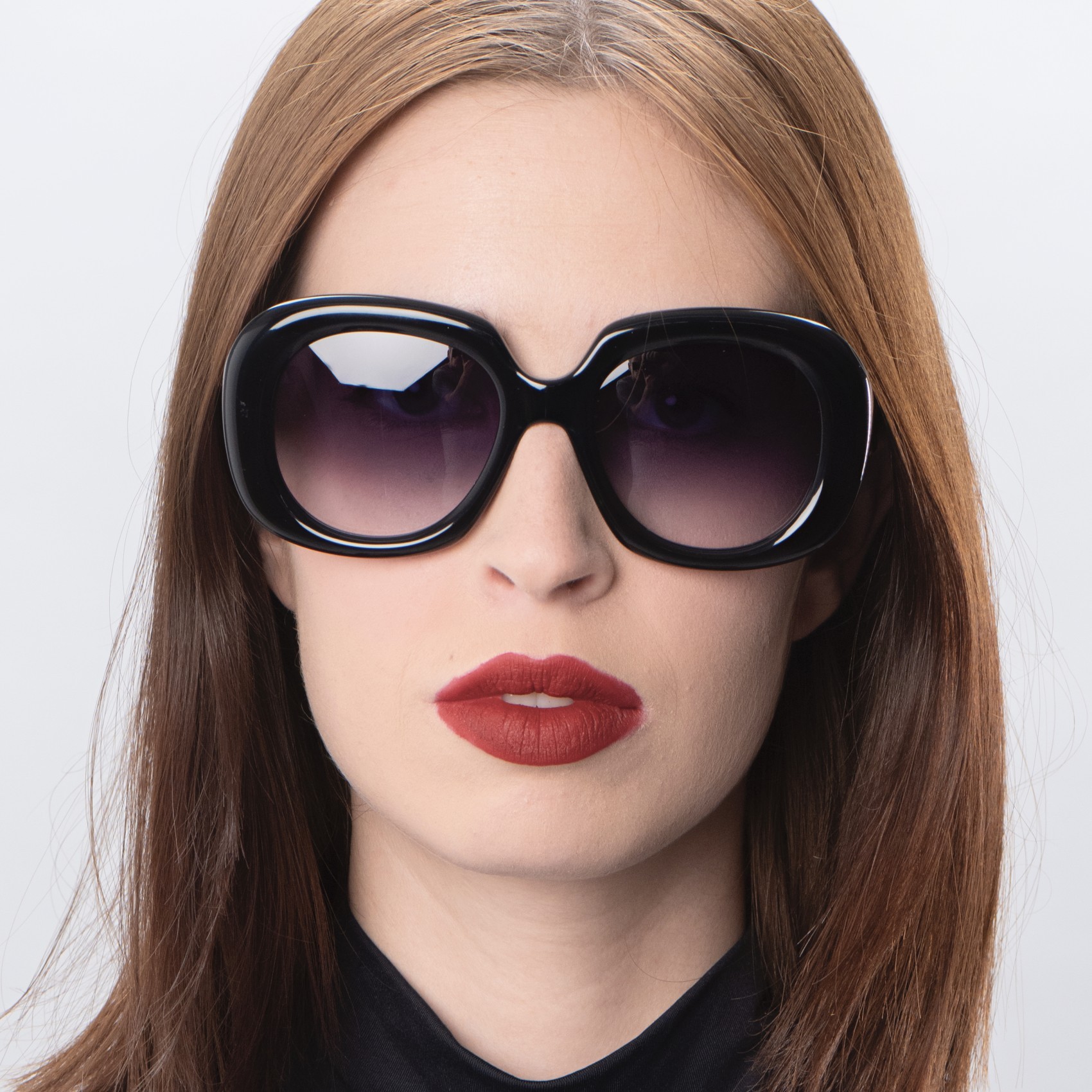 Gafas de sol redondas negras mujer