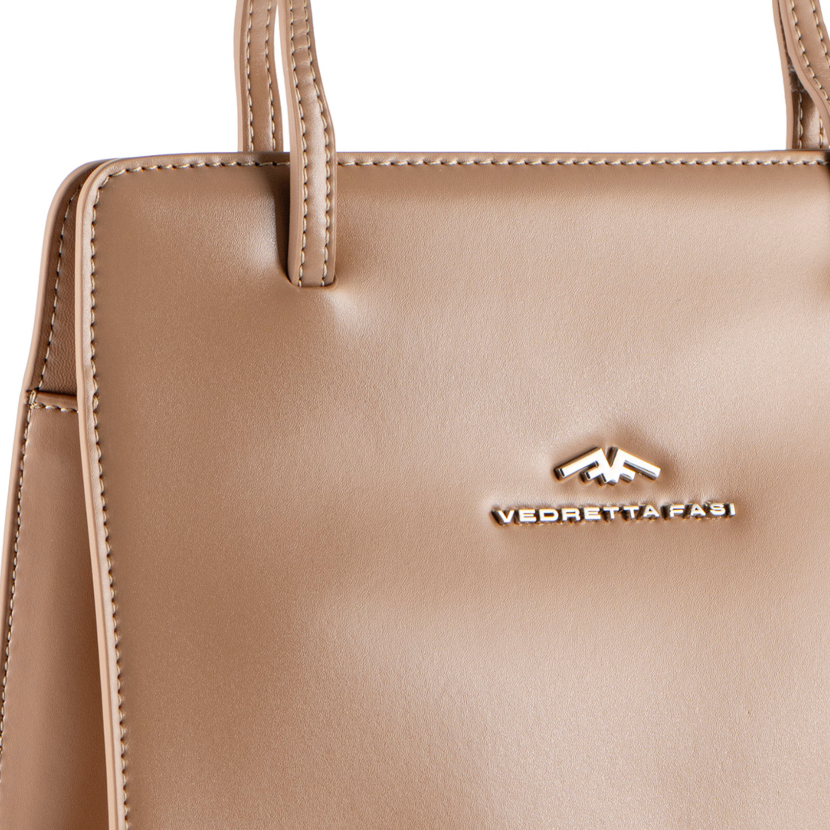 Bolso cuadrado de piel beis